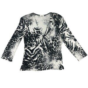 Vintage Cache Animal Print V Neck